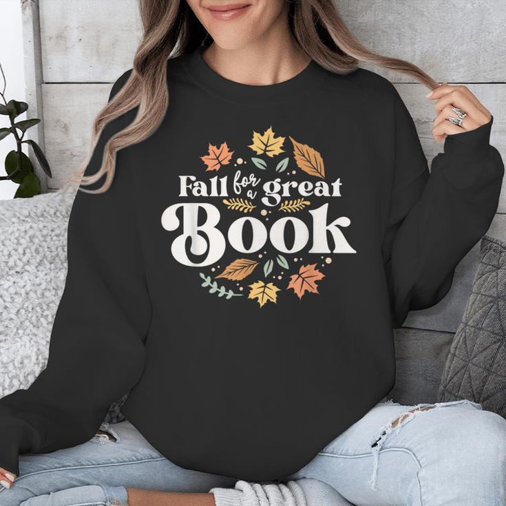 Fall For A Great Book Reading Librarian Autumn Teacher Unisex Sweatshirt, funny design Fall For A Great Book Reading Librarian Autumn Teacher Unisex Sweatshirt, funny design
