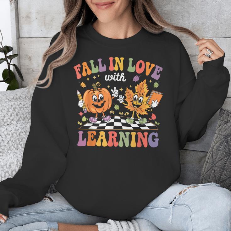Fall In Love With Learning Autumn Fall Season Teacher Unisex Sweatshirt, funny design Fall In Love With Learning Autumn Fall Season Teacher Unisex Sweatshirt, funny design