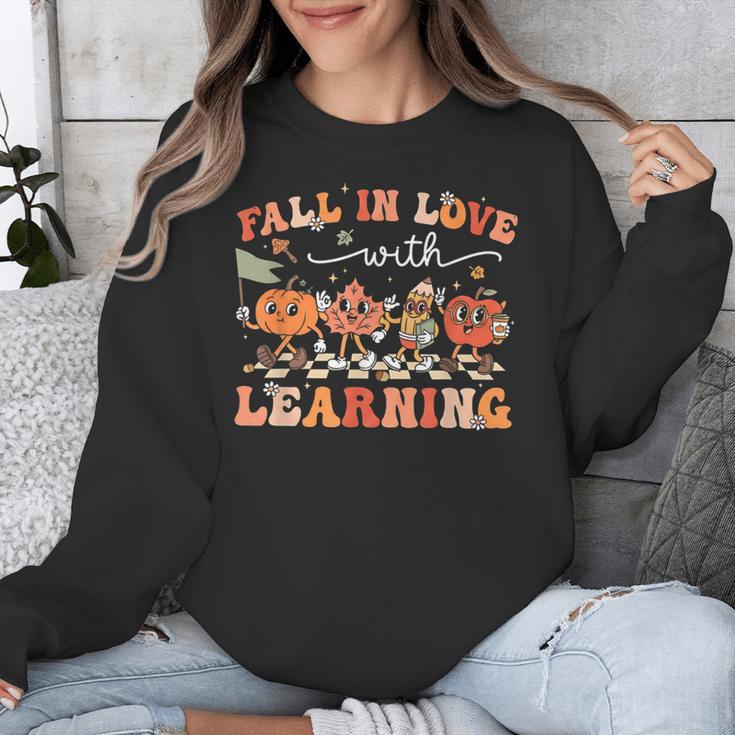 Fall In Love With Learning Autumn Teacher Thanksgiving Unisex Sweatshirt, funny design Fall In Love With Learning Autumn Teacher Thanksgiving Unisex Sweatshirt, funny design