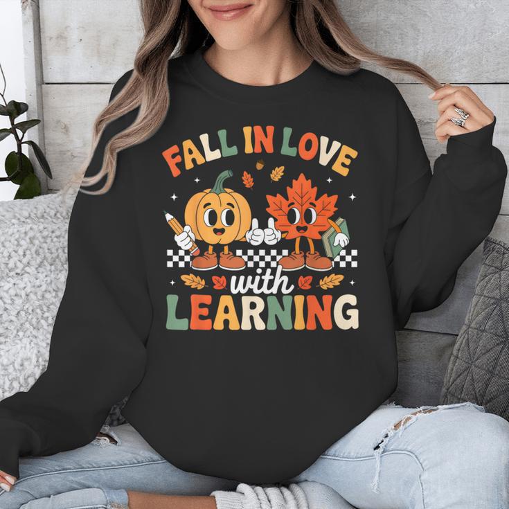 Fall In Love With Learning Shirt Autumn Thanksgiving Teacher Unisex Sweatshirt, funny design Fall In Love With Learning Shirt Autumn Thanksgiving Teacher Unisex Sweatshirt, funny design