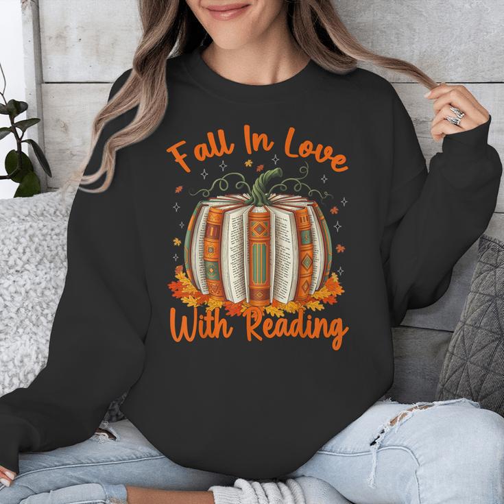 Fall In Love With Reading Pumpkin Autumn Librarians Teacher Unisex Sweatshirt, funny design Fall In Love With Reading Pumpkin Autumn Librarians Teacher Unisex Sweatshirt, funny design