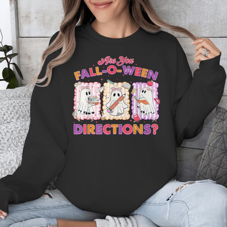 Are You Fall-O-Ween Directions Halloween Teacher Ghost Unisex Sweatshirt, funny design Are You Fall-O-Ween Directions Halloween Teacher Ghost Unisex Sweatshirt, funny design