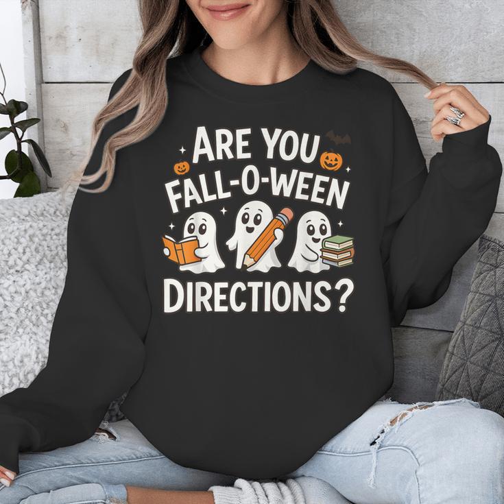 Are You Fall O Ween Directions Halloween Teacher Ghosts Unisex Sweatshirt, funny design Are You Fall O Ween Directions Halloween Teacher Ghosts Unisex Sweatshirt, funny design