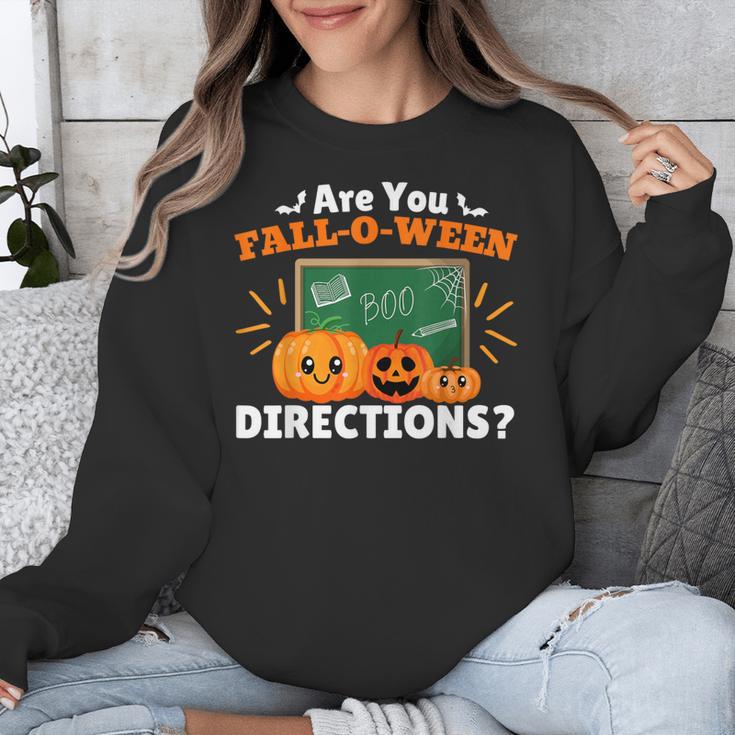 Are You Fall O Ween Directions Halloween Teacher Retro Unisex Sweatshirt, funny design Are You Fall O Ween Directions Halloween Teacher Retro Unisex Sweatshirt, funny design