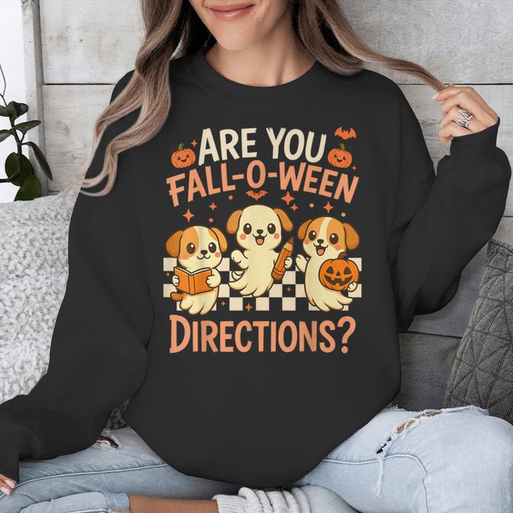 Are You Fall O Ween Directions Teacher Halloween Dog Ghost Unisex Sweatshirt, funny design Are You Fall O Ween Directions Teacher Halloween Dog Ghost Unisex Sweatshirt, funny design