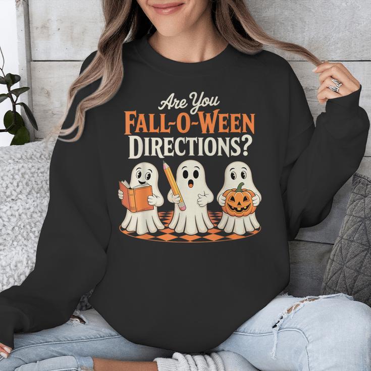 Are You Fall O Ween DirectionsRetro Teacher Halloween Ghost Unisex Sweatshirt, funny design Are You Fall O Ween DirectionsRetro Teacher Halloween Ghost Unisex Sweatshirt, funny design