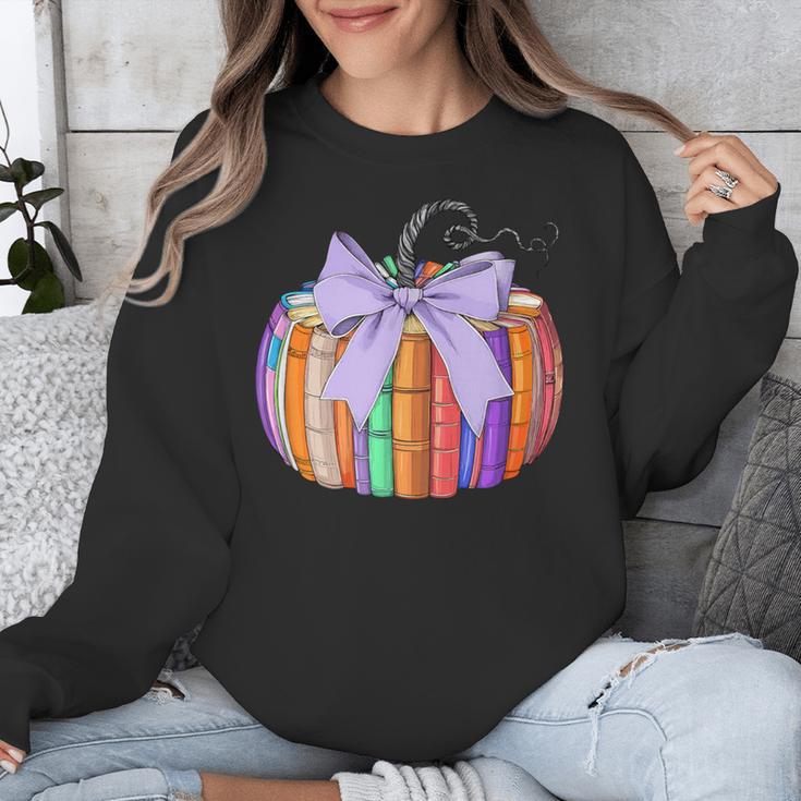 Fall Pumpkin Books Lover Halloween Teacher Teaching Staff Unisex Sweatshirt, funny design