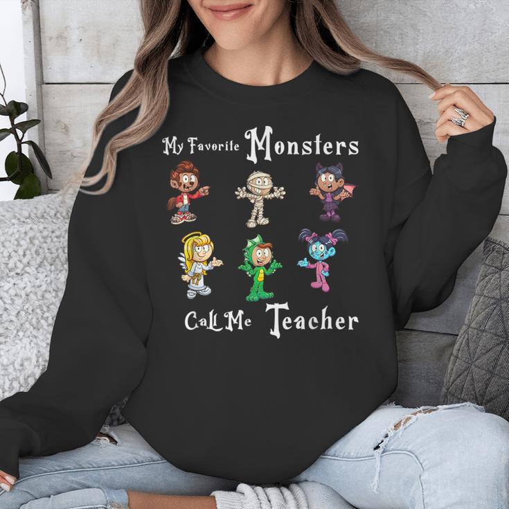 My Favorite Monsters Call Me Teacher Thank Mummy Vampire Bat Unisex Sweatshirt, funny design My Favorite Monsters Call Me Teacher Thank Mummy Vampire Bat Unisex Sweatshirt, funny design