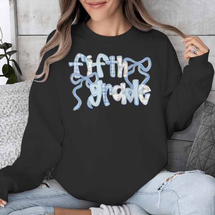 Fifth Grade Team Coquette Bow 5th Grade Teacher Girl Kid Unisex Sweatshirt, funny design