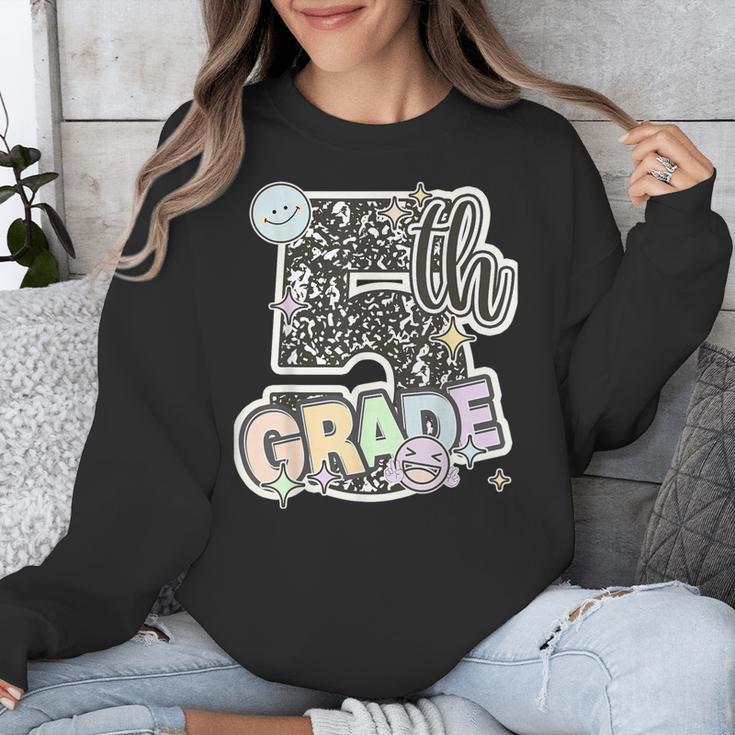 First Day Of Fifth Grade Composition Notebook Teacher Unisex Sweatshirt, First Grade Teacher Gifts, funny design First Day Of Fifth Grade Composition Notebook Teacher Unisex Sweatshirt, First Grade Teacher Gifts, funny design