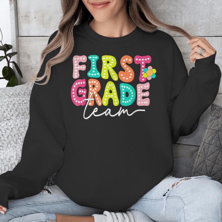 First Grade Team Teacher Back To School 1st Grade Squad Kids Unisex Sweatshirt, First Grade Teacher Gifts, funny design First Grade Team Teacher Back To School 1st Grade Squad Kids Unisex Sweatshirt, First Grade Teacher Gifts, funny design
