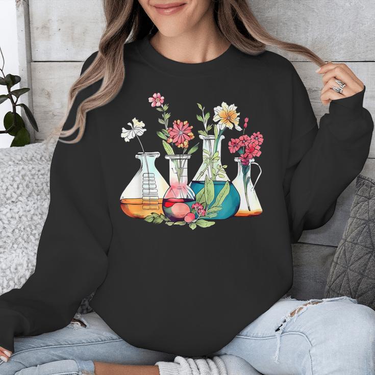 Floral Beakers Chemistry Lab Teacher Unisex Sweatshirt, funny design Floral Beakers Chemistry Lab Teacher Unisex Sweatshirt, funny design