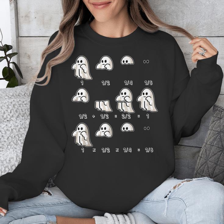 Fractions Math Teacher Ghost Math Halloween Humorous Unisex Sweatshirt, funny design Fractions Math Teacher Ghost Math Halloween Humorous Unisex Sweatshirt, funny design