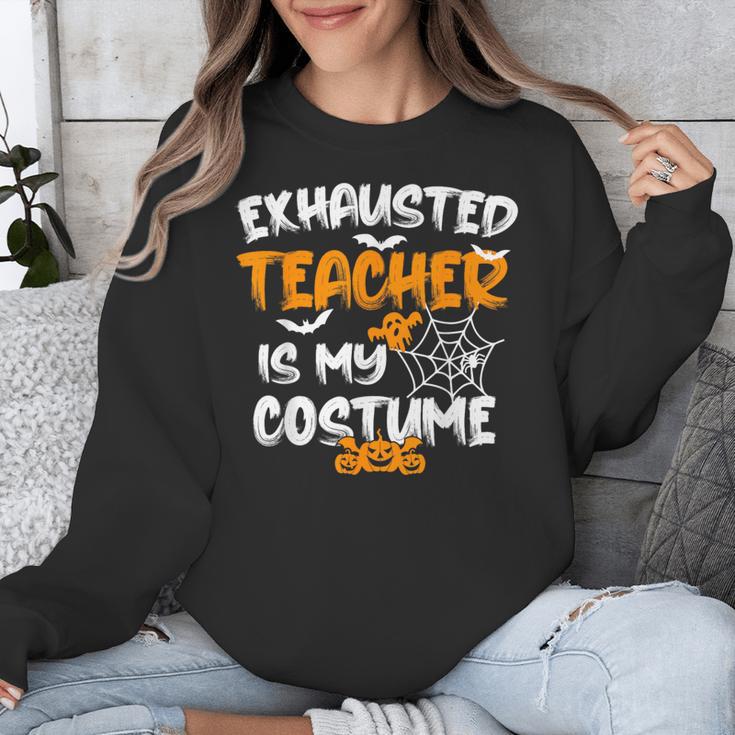Fun Halloween Sayings Quotes Exhausted Teacher Is My Costume -Adults Short Sleeve Halloween Teacher T-Shirt Small Unisex Sweatshirt, funny design Fun Halloween Sayings Quotes Exhausted Teacher Is My Costume -Adults Short Sleeve Halloween Teacher T-Shirt Small Unisex Sweatshirt, funny design