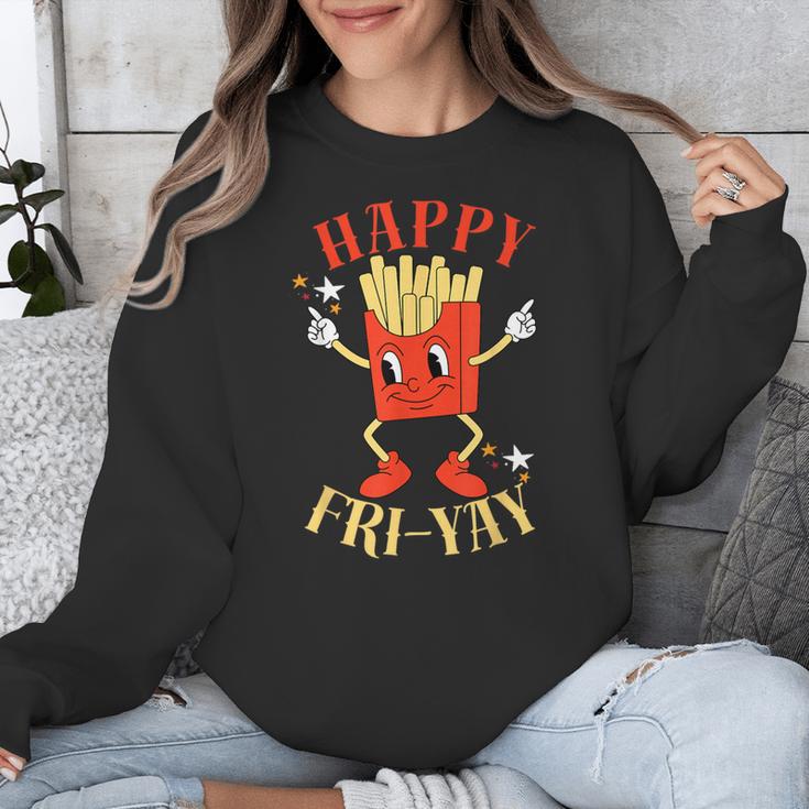 Fun Teacher Happy Fri Yay French Fries Friday Lovers Unisex Sweatshirt, funny design