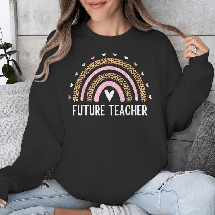 Future Teacher Kids Youth Girls Leopard Rainbow Women Unisex Sweatshirt, Future Teacher Gifts, funny design