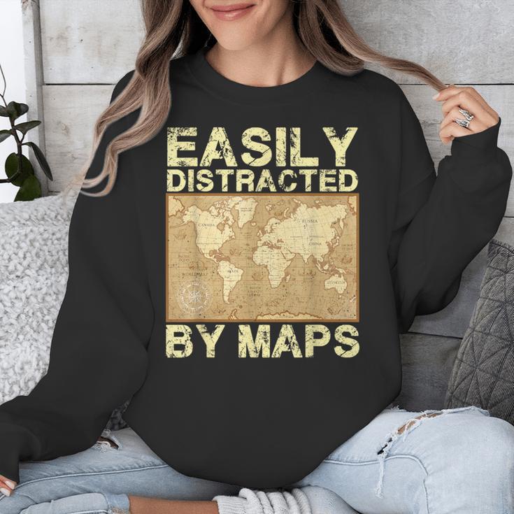 Geography Teacher Easily Distracted By Maps Unisex Sweatshirt, funny design Geography Teacher Easily Distracted By Maps Unisex Sweatshirt, funny design