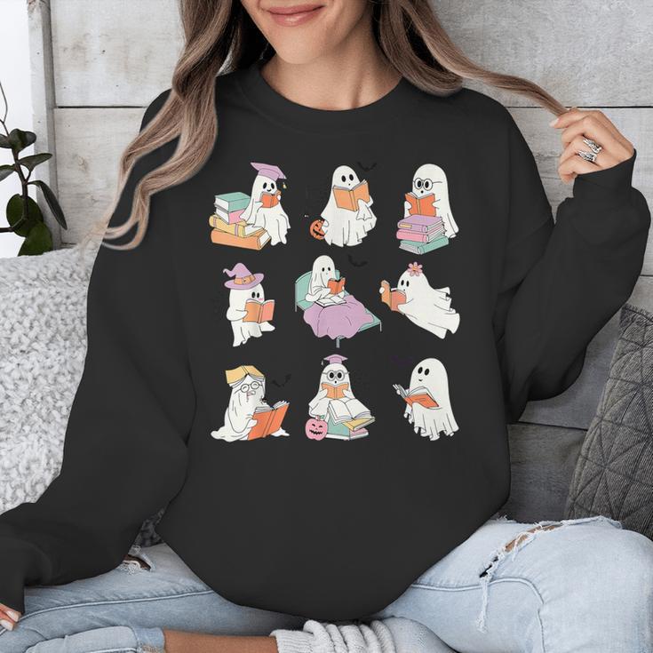 Ghost Book Reading Halloween Books Lover Teacher Kids Unisex Sweatshirt, funny design Ghost Book Reading Halloween Books Lover Teacher Kids Unisex Sweatshirt, funny design