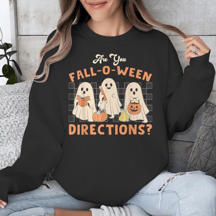 Ghost Are You Fall-O-Ween Directions Teacher Halloween Unisex Sweatshirt, funny design