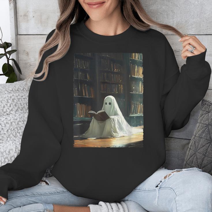 Ghost Library Halloween Book Reading Books Lover Teacher Unisex Sweatshirt, funny design Ghost Library Halloween Book Reading Books Lover Teacher Unisex Sweatshirt, funny design