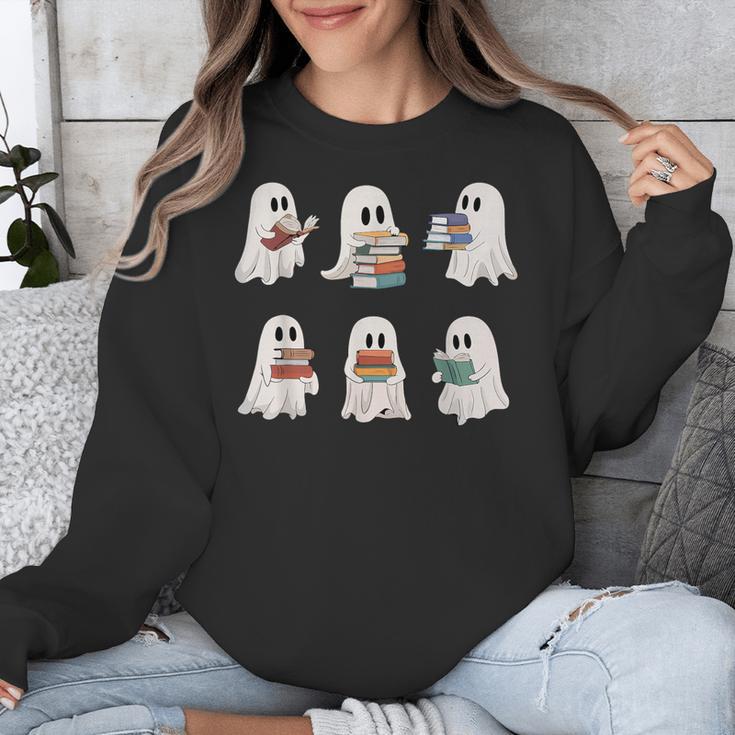 Ghost Reading Books Teacher Halloween Librarian Cute Boook Unisex Sweatshirt, funny design Ghost Reading Books Teacher Halloween Librarian Cute Boook Unisex Sweatshirt, funny design