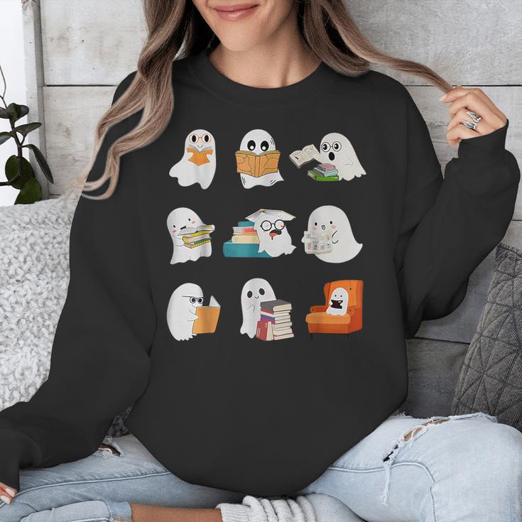 Ghost Reading Teacher Halloween Librarian Book Lover School Unisex Sweatshirt, funny design Ghost Reading Teacher Halloween Librarian Book Lover School Unisex Sweatshirt, funny design