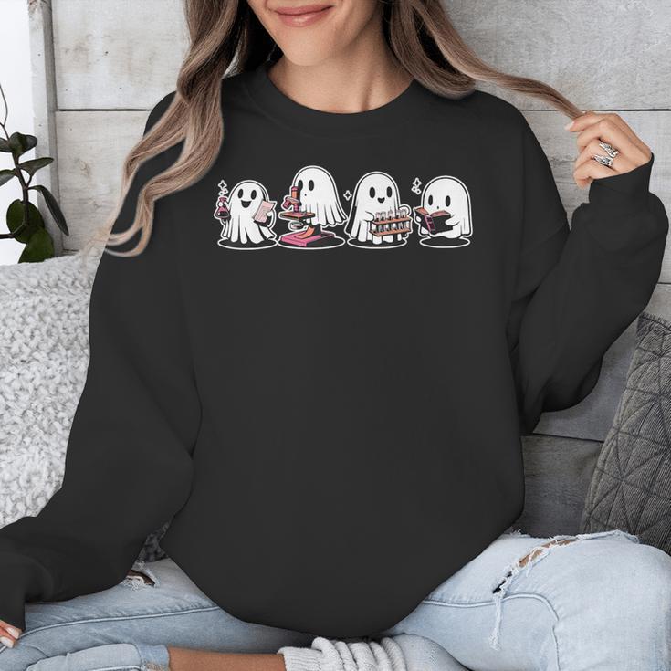 Ghost Science Teacher Chemistry Laboratory Halloween Unisex Sweatshirt, Science Teacher Gifts, funny design