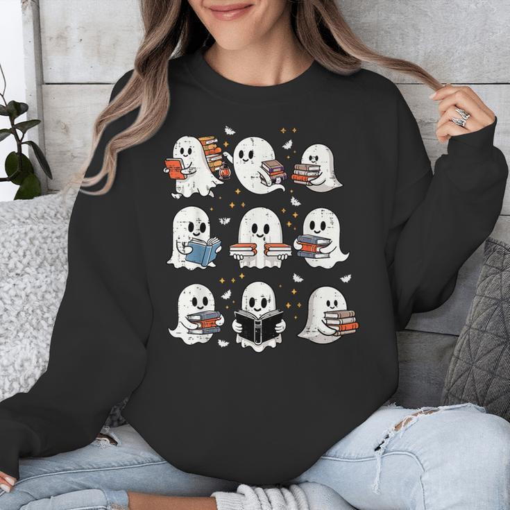 Ghosts With Books Library Halloween Men Women Kids Teacher Unisex Sweatshirt, funny design Ghosts With Books Library Halloween Men Women Kids Teacher Unisex Sweatshirt, funny design