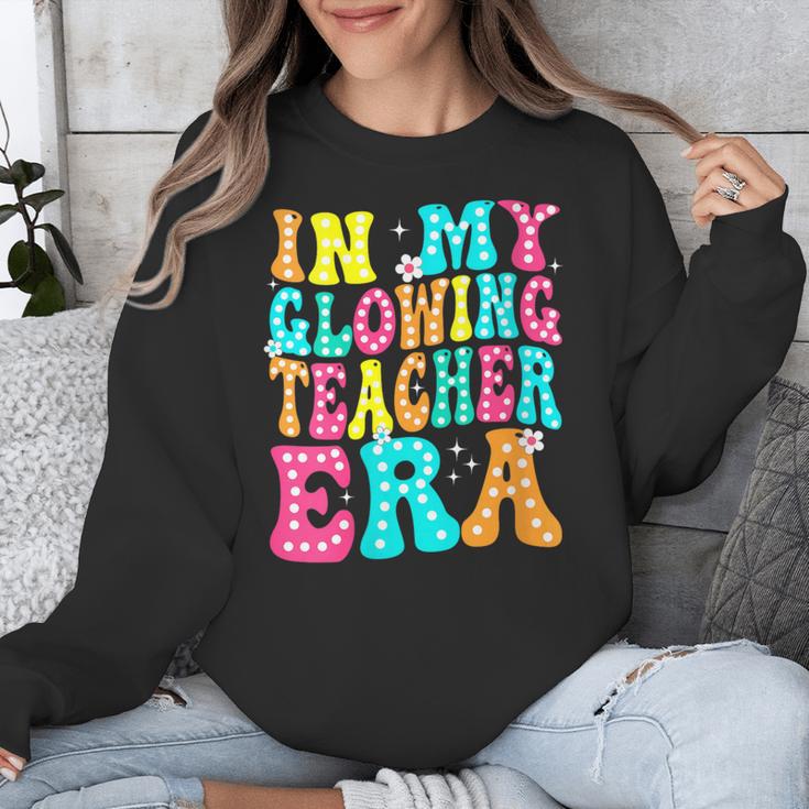 In My Glowing Teacher Era Groovy Colorful Bright Unisex Sweatshirt, Groovy Teacher Gifts, funny design In My Glowing Teacher Era Groovy Colorful Bright Unisex Sweatshirt, Groovy Teacher Gifts, funny design