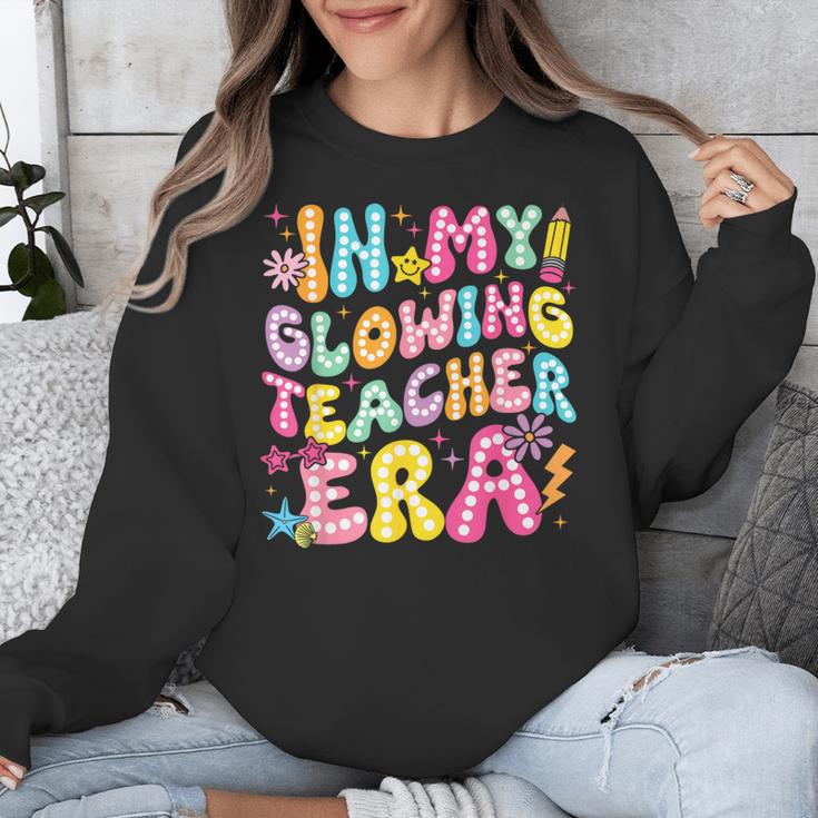 In My Glowing Teacher Era Teaching Back To School Unisex Sweatshirt, funny design