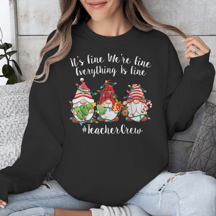 Gnome It's Fine I'm Fine Everything Is Fine Teacher Xmas Unisex Sweatshirt, funny design