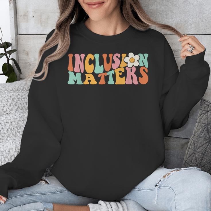 Gnoovy Vintage Inclusion Matters Special Education Teacher Unisex Sweatshirt, funny design Gnoovy Vintage Inclusion Matters Special Education Teacher Unisex Sweatshirt, funny design