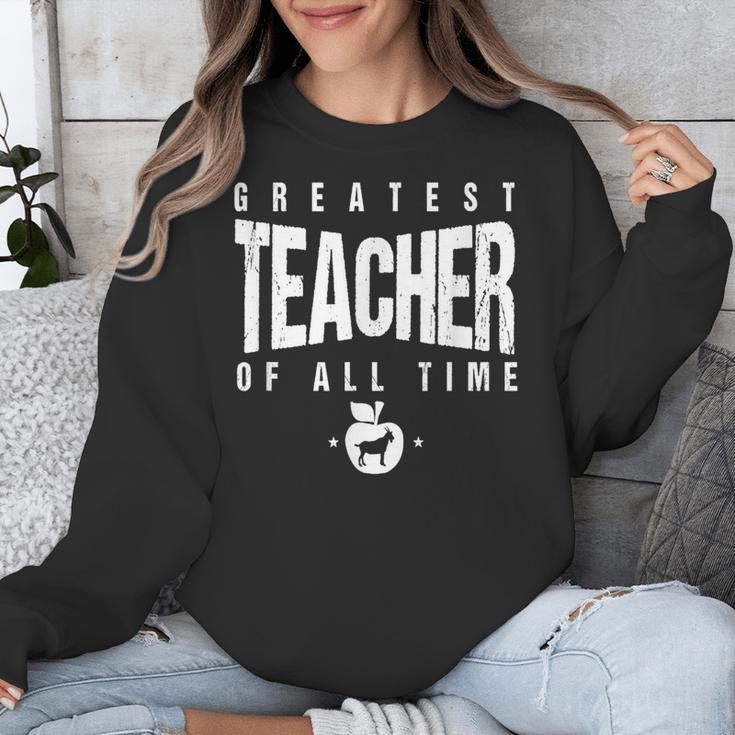 Greatest Teacher Of All Time Teachers Day 1 Teacher Goat Unisex Sweatshirt, funny design Greatest Teacher Of All Time Teachers Day 1 Teacher Goat Unisex Sweatshirt, funny design