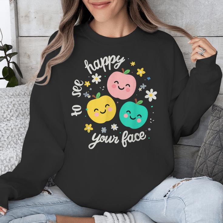 Groovy Happy To See Your Face Teacher School Appreciation Unisex Sweatshirt, Groovy Teacher Gifts, funny design Groovy Happy To See Your Face Teacher School Appreciation Unisex Sweatshirt, Groovy Teacher Gifts, funny design
