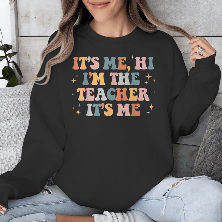 Groovy Its Me Hi Im The Teacher It’s Me Back To School Unisex Sweatshirt, Groovy Teacher Gifts, funny design Groovy Its Me Hi Im The Teacher It’s Me Back To School Unisex Sweatshirt, Groovy Teacher Gifts, funny design