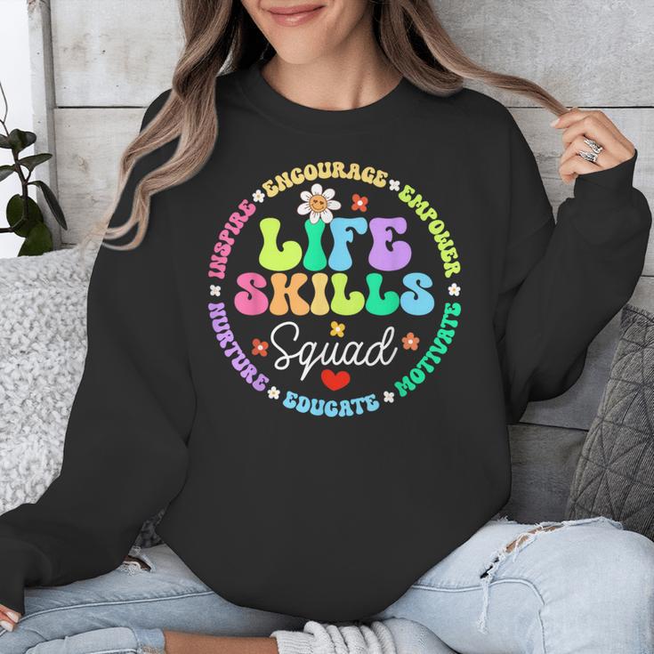 Groovy Life Skills Squad Teacher Special Ed SPED Team Crew Unisex Sweatshirt, Groovy Teacher Gifts, funny design Groovy Life Skills Squad Teacher Special Ed SPED Team Crew Unisex Sweatshirt, Groovy Teacher Gifts, funny design