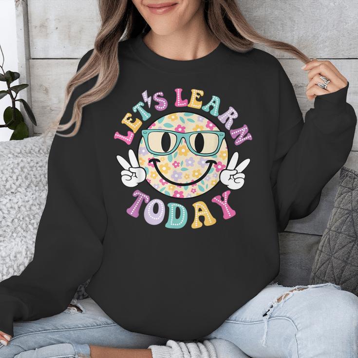 Groovy Retro Lets Learn Today Teacher Student Back To School Unisex Sweatshirt, Groovy Teacher Gifts, funny design