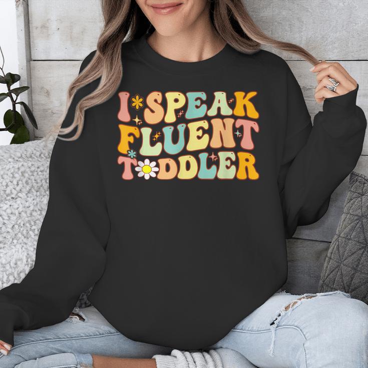 Groovy I Speak Fluent Toddler Daycare Provider Teacher Unisex Sweatshirt, Groovy Teacher Gifts, funny design Groovy I Speak Fluent Toddler Daycare Provider Teacher Unisex Sweatshirt, Groovy Teacher Gifts, funny design