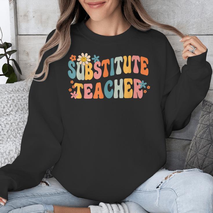 Groovy Substitute Teacher Retro Teacher Back To School Unisex Sweatshirt, Groovy Teacher Gifts, funny design Groovy Substitute Teacher Retro Teacher Back To School Unisex Sweatshirt, Groovy Teacher Gifts, funny design