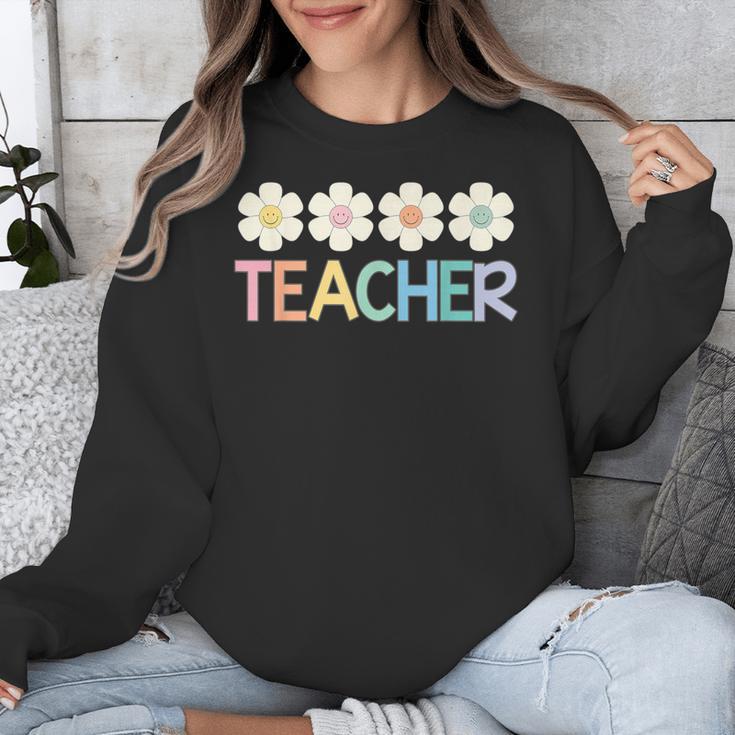 Groovy Teacher Cute Daisy Flower Retro Back To School Unisex Sweatshirt, Groovy Teacher Gifts, funny design Groovy Teacher Cute Daisy Flower Retro Back To School Unisex Sweatshirt, Groovy Teacher Gifts, funny design