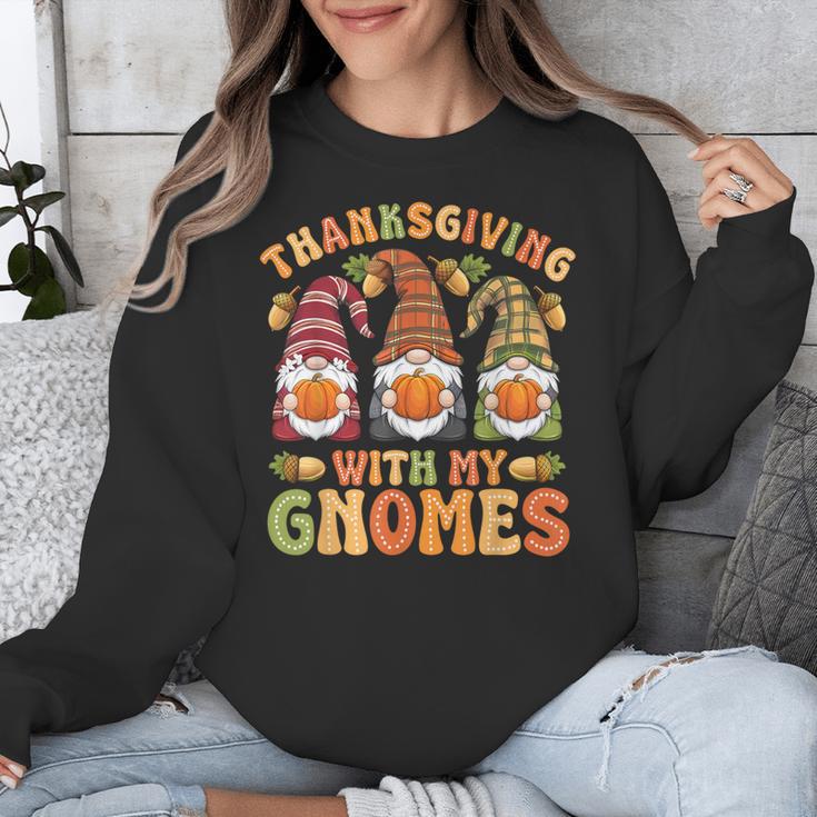 Groovy Thanksgiving With My Gnomie Women Teacher Fall Gnome Unisex Sweatshirt, Groovy Teacher Gifts, funny design Groovy Thanksgiving With My Gnomie Women Teacher Fall Gnome Unisex Sweatshirt, Groovy Teacher Gifts, funny design
