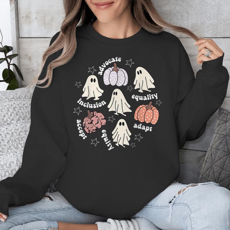 Halloween Advocate Heat Transfers Special Education Teacher Men Women Unisex Sweatshirt, funny design