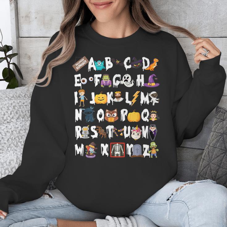 Halloween Alphabet ABCs Learning Kindergarten Teacher Men Women Kids Unisex Sweatshirt, funny design Halloween Alphabet ABCs Learning Kindergarten Teacher Men Women Kids Unisex Sweatshirt, funny design