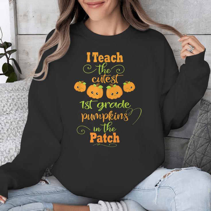 Halloween Cutest Pumpkins First Grade Teacher Unisex Sweatshirt, First Grade Teacher Gifts, funny design Halloween Cutest Pumpkins First Grade Teacher Unisex Sweatshirt, First Grade Teacher Gifts, funny design