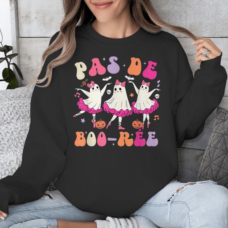 Halloween Dance Teacher Pas De Boo-Ree Ghost Ballet Dancer Unisex Sweatshirt, funny design