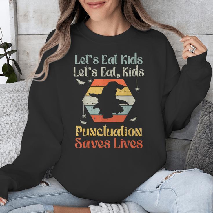 Halloween Lets Eat Kids English Teacher Costume Women Unisex Sweatshirt, English Teacher Gifts, funny design