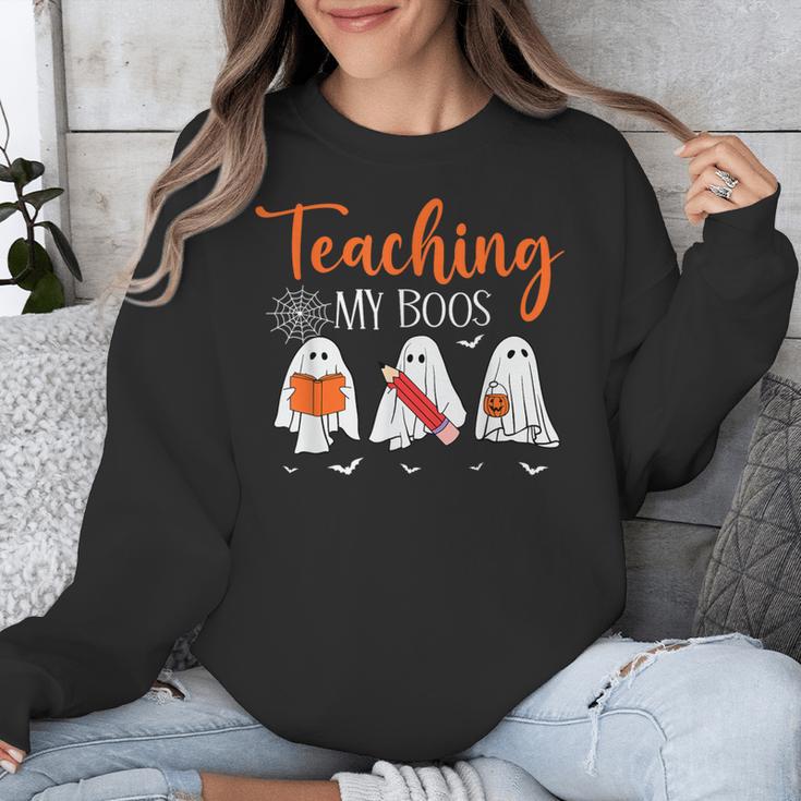 Halloween Ghost Teachers Teaching My Boos Costume Women Men Unisex Sweatshirt, funny design Halloween Ghost Teachers Teaching My Boos Costume Women Men Unisex Sweatshirt, funny design