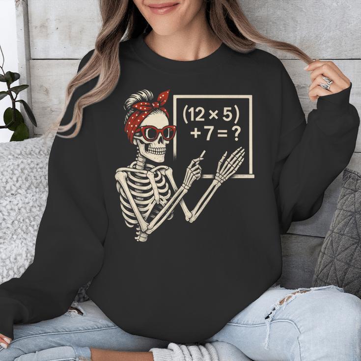 Halloween Math Teacher Skeleton Six Seven Meme Brainrot Unisex Sweatshirt, funny design Halloween Math Teacher Skeleton Six Seven Meme Brainrot Unisex Sweatshirt, funny design