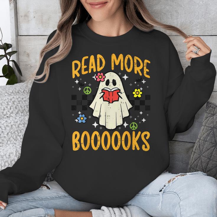 Halloween Read More Books Retro Costume Teacher Women Girls Unisex Sweatshirt, funny design Halloween Read More Books Retro Costume Teacher Women Girls Unisex Sweatshirt, funny design