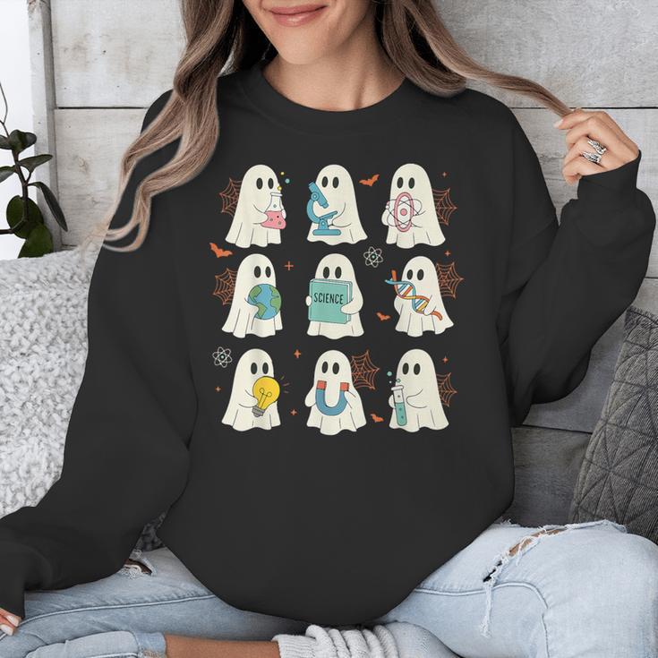 Halloween Science Teacher Student Ghost Laboratory Men Women Unisex Sweatshirt, Science Teacher Gifts, funny design